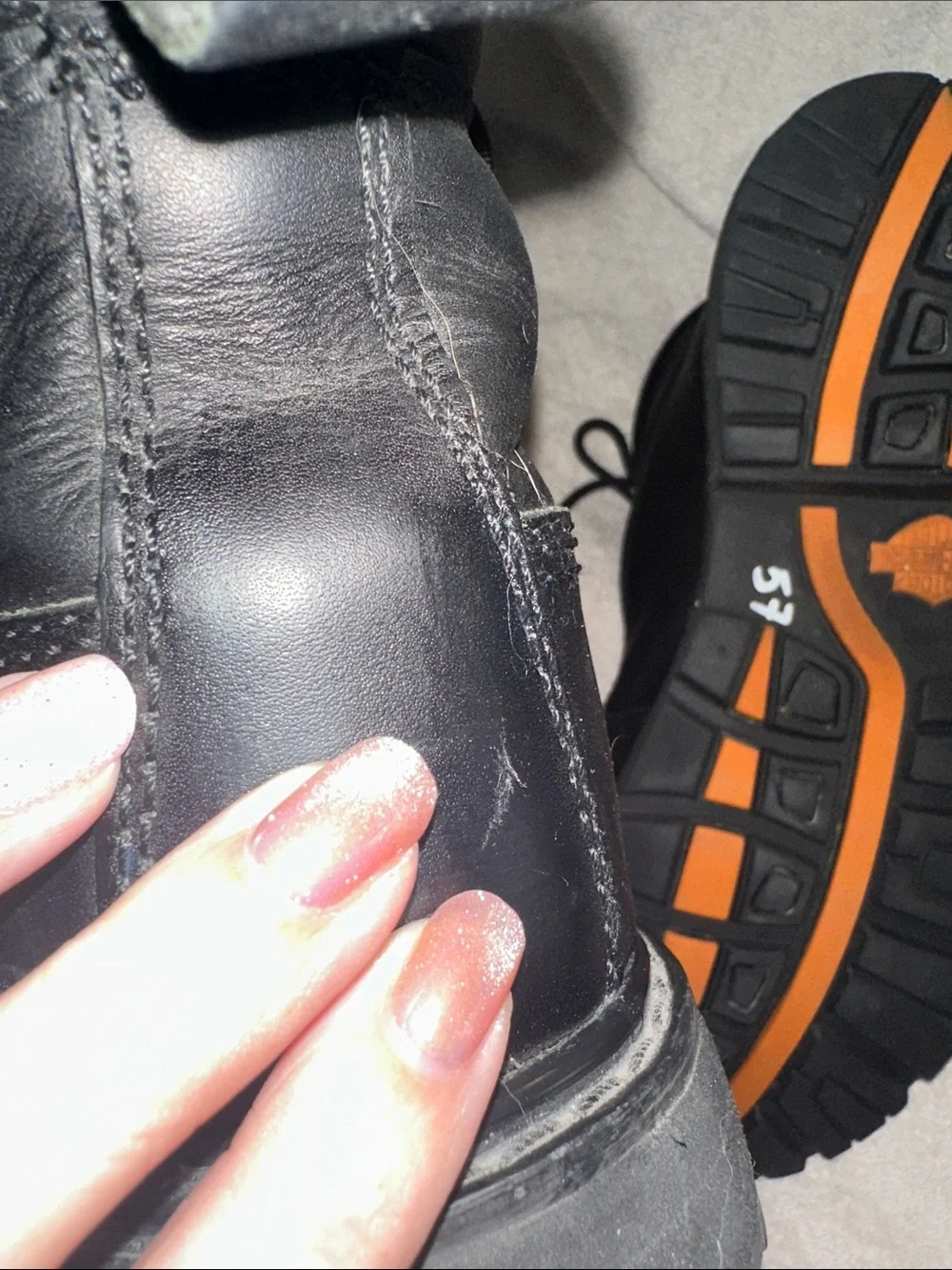 Harley-Davidson Black Leather Steel Toe Boots